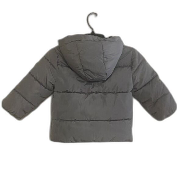 3T Reebok Grey Puffer Jacket Zips Black Accents Fleece lined ~Warm Coat Boys - Picture 3 of 7